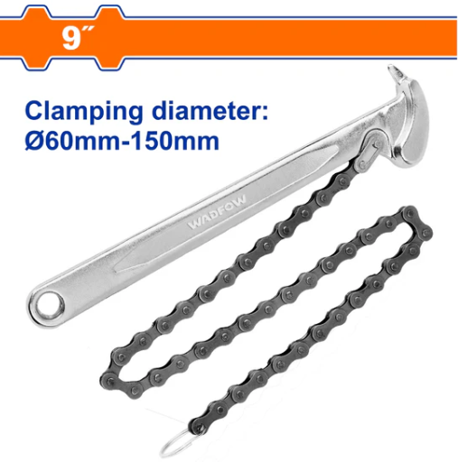 [144562] Llave Para Tubo 9" Con Cadena Wadfow Waw1309