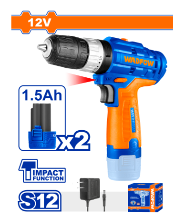 [127003] Taladro Inalambrico 12V 3/8" Wadfow Uwcds522
