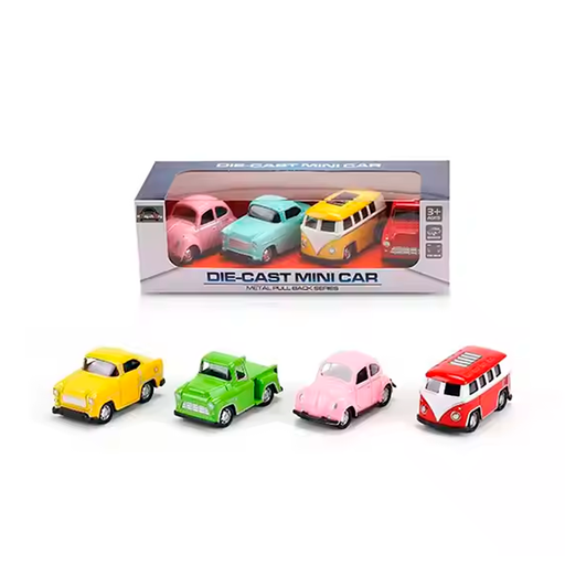 [101505] Juguete De Carro Metal Clasico 4Pc 987-69 V/C