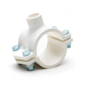 Abrazadera pvc 2"x3/4" blanco/verde