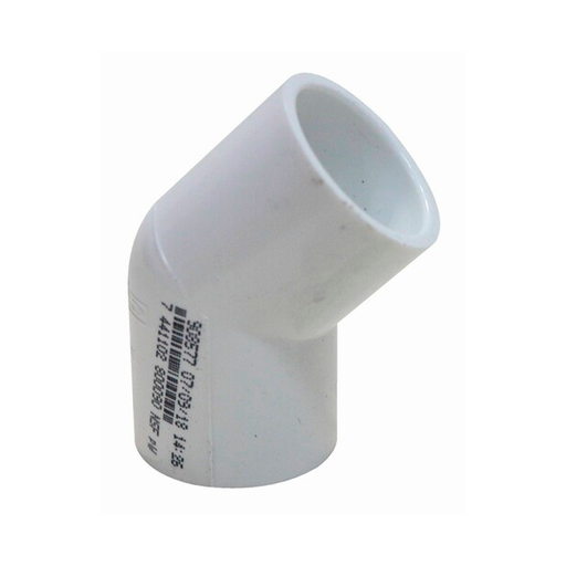 [53652] Codo pvc 3/4"x45 sin rosca inyectable