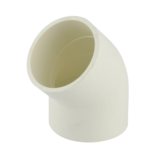 [53700] Codo pvc 4"x45 para drenaje inyectable durman blanco