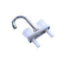 Llave de lavabo 1/2"x4" 2 perillas de acrilico hp-123