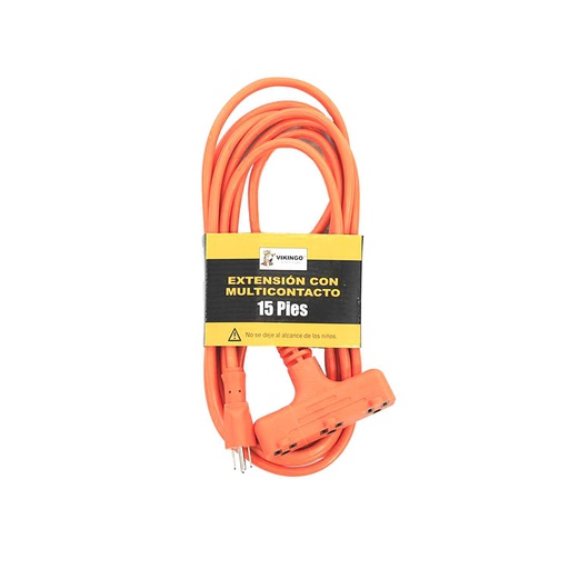 [29611] Extensión electrica 15' ind 2/16g 3 tomas vikingo 800900n