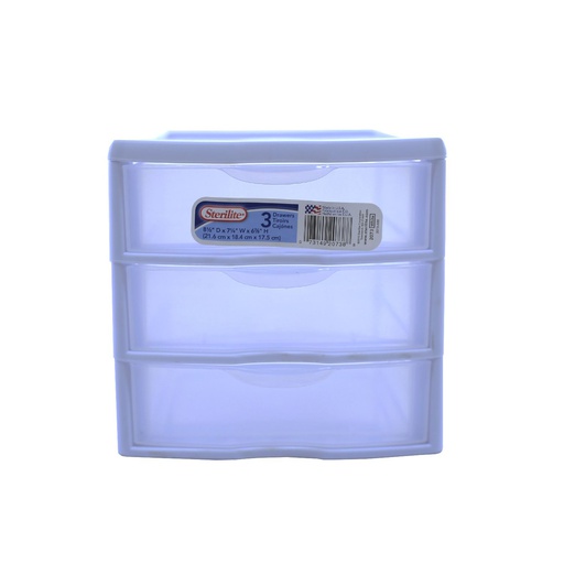 [32543] Gabinete plastico 3-depositos 22x18cm 2073 blanco