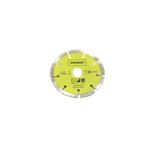[40648] Disco diamantado cortar concreto 4.1/2" segmentado vikingo