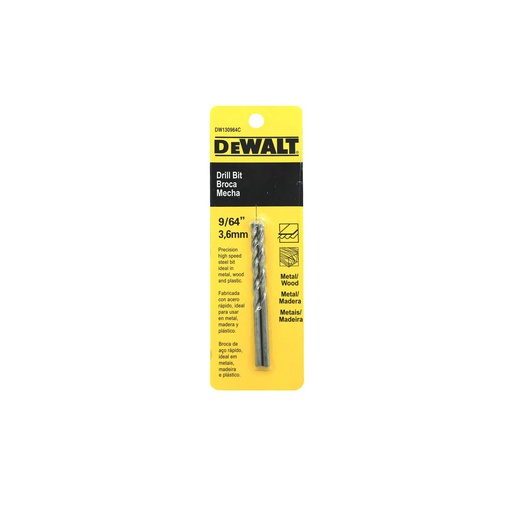 [45166] Broca hierro 9/64" 2pc dewalt dw130964c