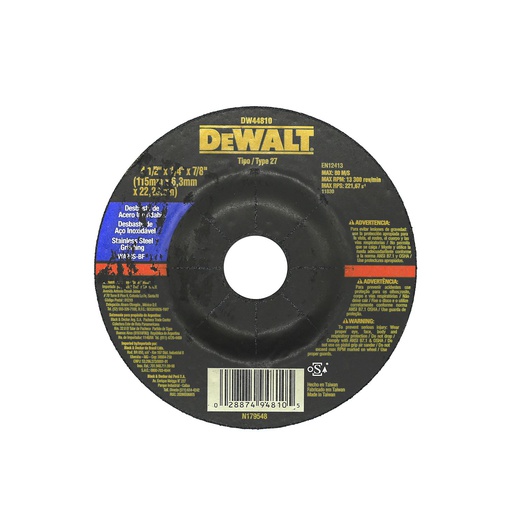 [45463] Disco desbastar acero 4.1/2x1/4x7/8" dw44810