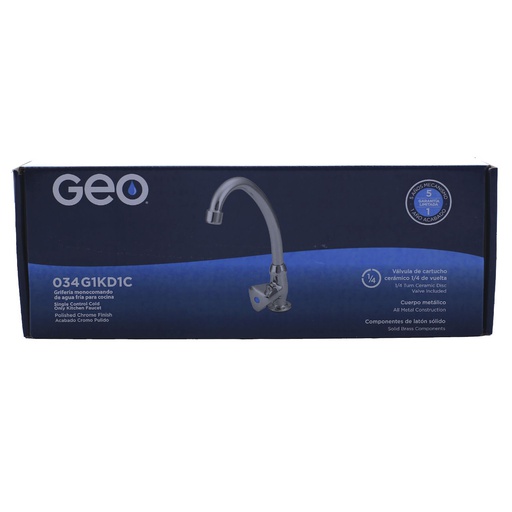 [48023] Llave individual lavamanos 1/2" geo cuello alto 034g1kd1c