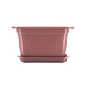 Macetera plástica rectangular 19x14x11cm con base 03804