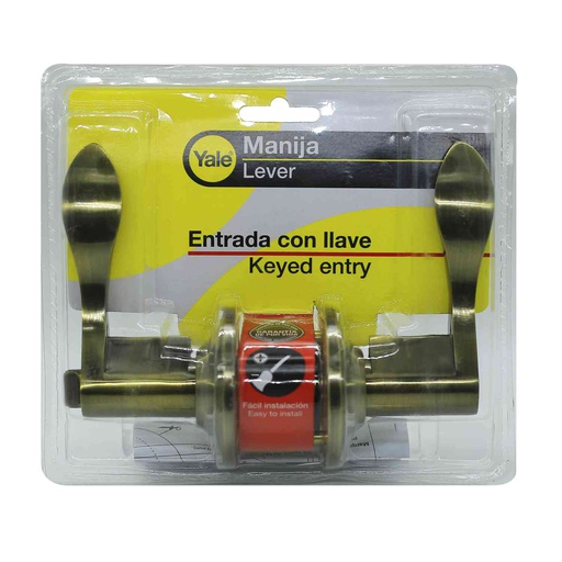 [64494] Llavin manija yale aston con llave 9016 bronce