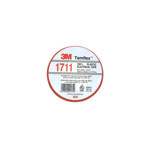 [65675] Tape electrico 3/4"x60' 3m 165 rojo