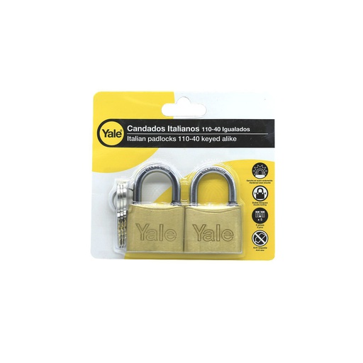 [70305] Candado yale 40mm latón 2pc 110 1132
