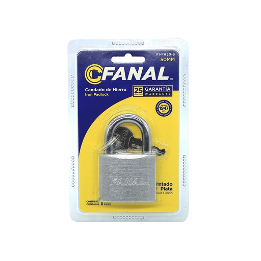 [80029] Candado fanal 50mm v1-fh50-s plateado blis