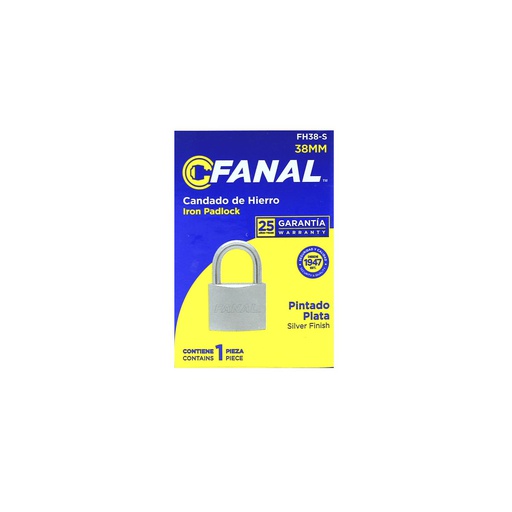 [80040] Candado fanal 38mm fh38-s plateado