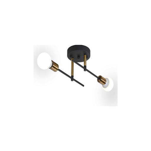[138572] Lampara de techo 2l etl-058 negro/dorado