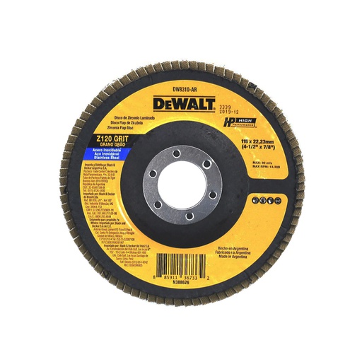 [19759] Disco zirconio 4.1/2x7/8" z120 dw8310-ar