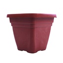 Macetera plastica cuadrada 19x18cm con base cl602185