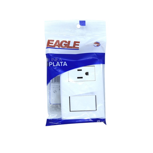 [83014] Switch sencillo con toma empotrable 15a eagle 1006w