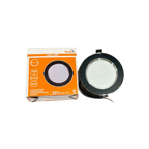 [142382] Lampara empotrable led 6w 6500k mundi-lite negro /gris