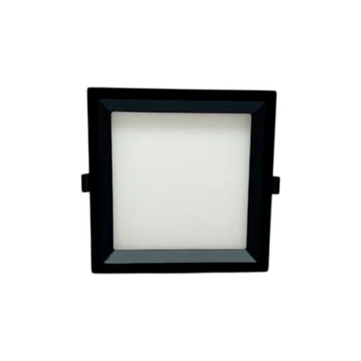 [142410] Lampara panel empotrable led 28w 18cm 3000k mun negra