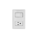 Switch sencillo con toma empotrable t&j 8006-w blanco