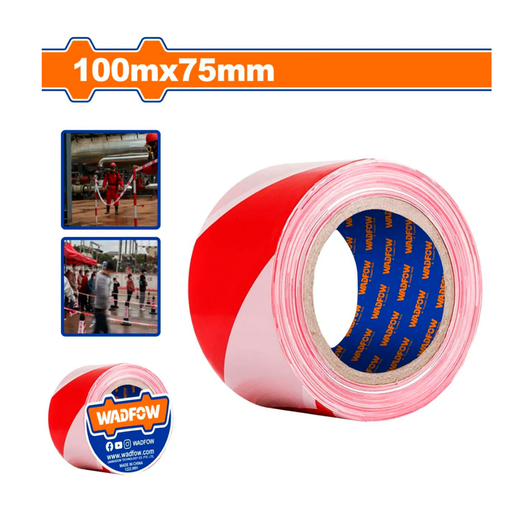 [144602] Cinta de señalizacion 100mx75mm wad rojo/blanco