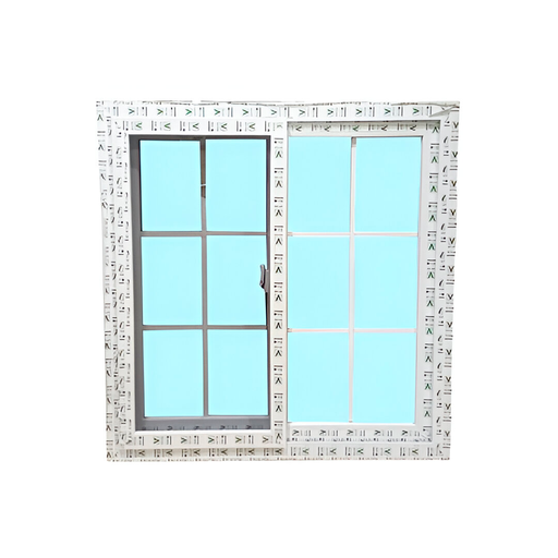 [144396] Ventana corrediza upvc cuadriculada 1x1m polarizada