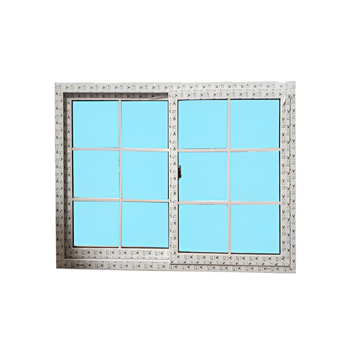 [100108] Ventana corrediza cuadriculada upvc 1.5 x 1 metros vento blanco