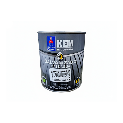 [141752] Kem galvanizado base de agua 1/4-galon sherwin williams negro mate