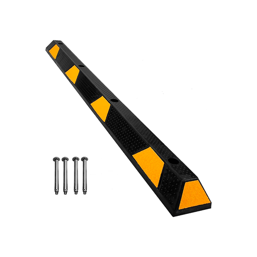 [92839] Tope hule parqueo 6x4"x1.83m con perno negro/amarillo