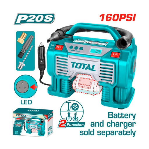 [112818] Compresor aire para carro inalambrico 20v sin bateria