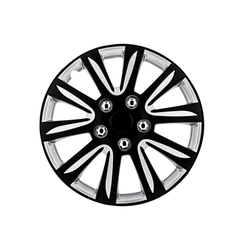 [97699] Copas carro rin 14 car+ 506136b negro/plateado