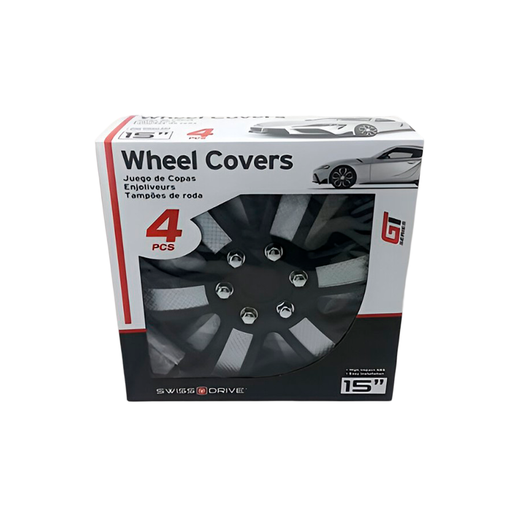 [106222] Copas carro rin 15 car+ 507143b plateado/negro