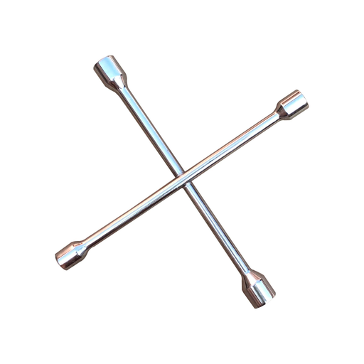 [10212] Llave rueda cruz 17x19x21x23mm cubo cromo pulido