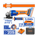 Esmeriladora 20v 4.1/2" wadfow uwlap522