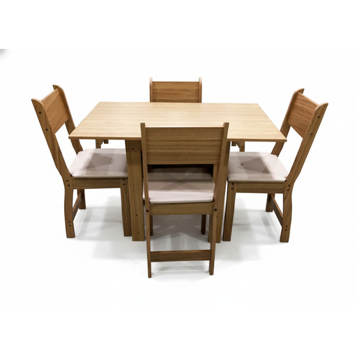 [110859] Juego de comedor 5 piezas 77x155x67 centimetros poliman cafe