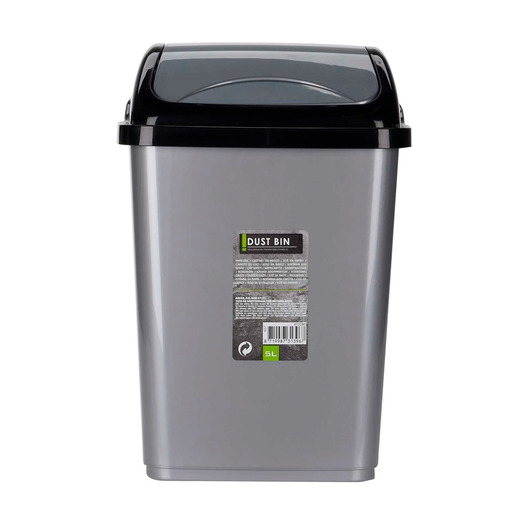 [109336] Basurero plastico 16l 343119 negro/gris