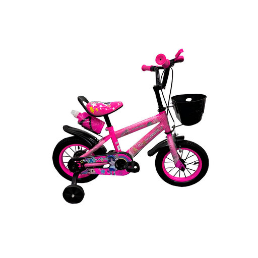 [144359] Bicicleta 12 bmx niña 1v max con canasta pl magenta armada