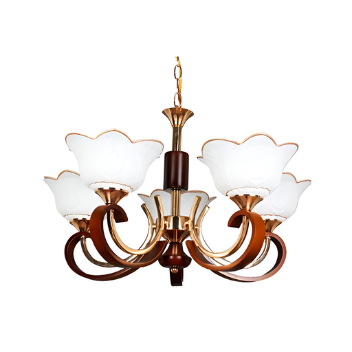 [87531] Lampara colgar 5l mundi d-61317-5 dorado/madera