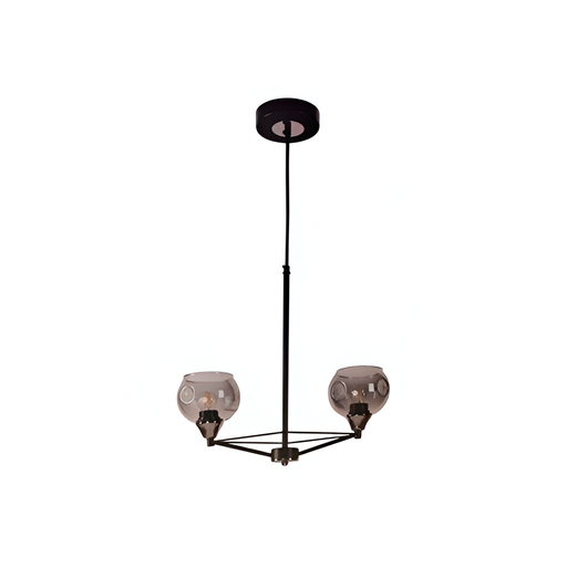 [111472] Lampara colgar 2l 60w lumi 22696-2 negro/cromo