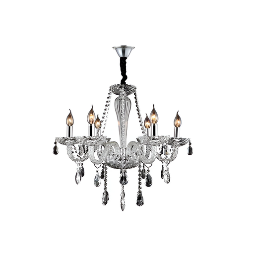 [99370] Lampara colgar cristal 6l e14 40w 185tr transparente