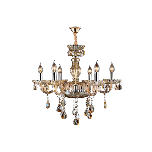 [95345] Lampara colgar cristal 6l e14 40w 318 ambar