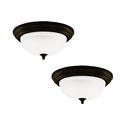 Lampara techo 2l westing 64291 negra vidrio blanco