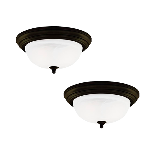 [44161] Lampara techo 2l westing 64291 negra vidrio blanco