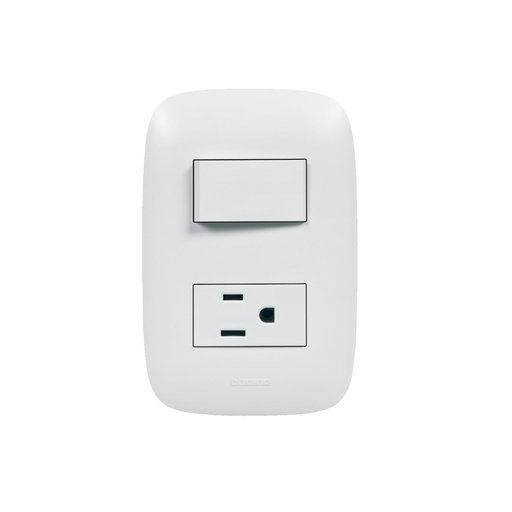 [76599] Switch sencillo con toma domin btiap5231 marfil