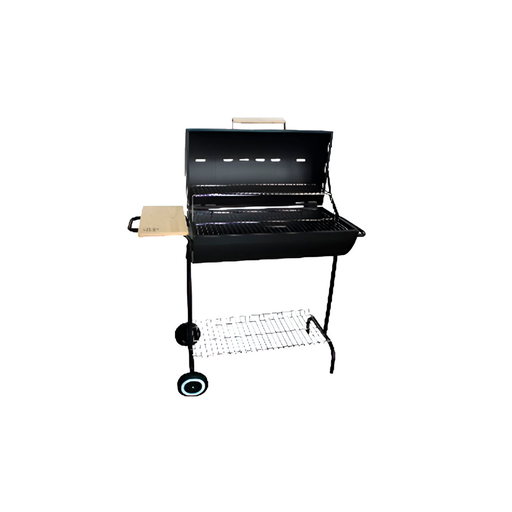 [113690] Asador cuadrado estante de madera con tapa/llantas sk133 (Anafre)