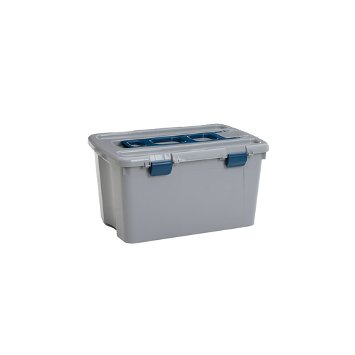[102413] Caja plastica 120-lt con rodos rimax 12173 gris