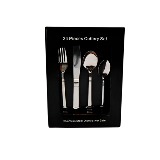 [90710] Cubiertos 24pc acero inoxidable lu16-24 caja
