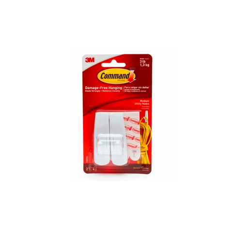 [53403] Perchero plastico adhesivo 2pc 3m 17001  blanco
